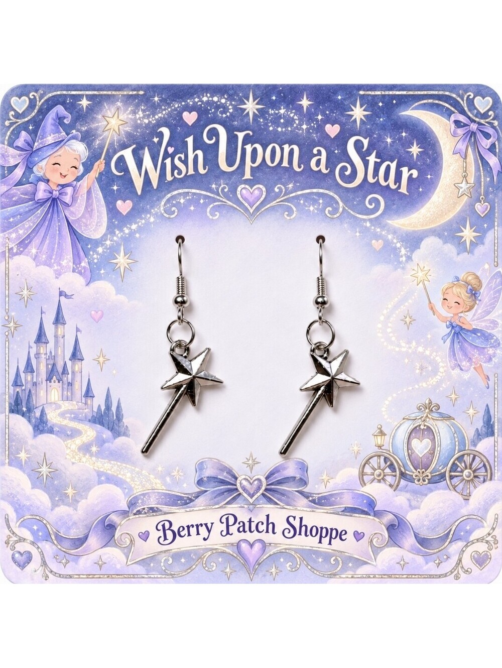 Fairy Godmothers Magic Wand Earrings